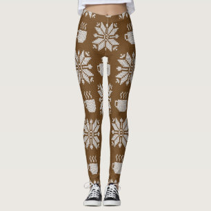 Winter: Dekorative Teekuppen Leggings