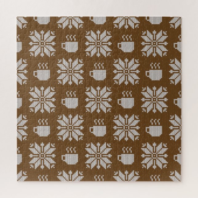 Winter: Dekorative Teekuppen Puzzle (Vertikal)