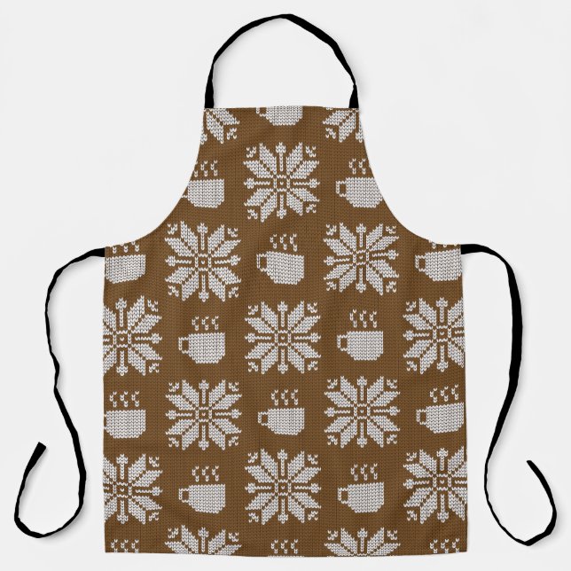 Winter: Dekorative Teekuppen Schürze (Vorderseite)