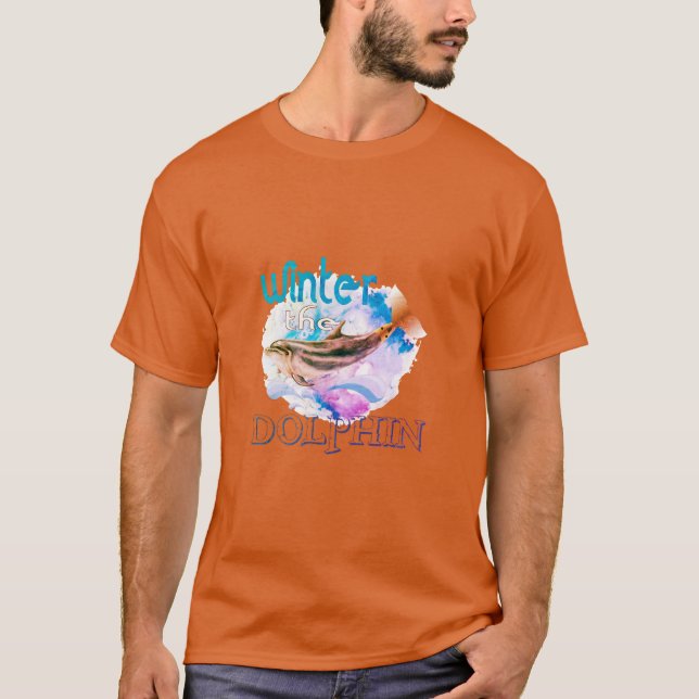 Winter der Delphin  T-Shirt (Vorderseite)