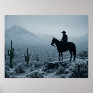 Winter Desert Print - Rare Snowy Western Landscape Poster