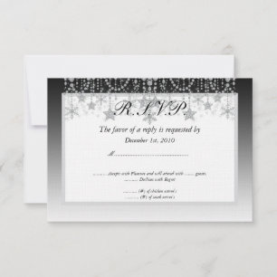 Winter-Diamant-Wunderland-Antwort RSVP Karte