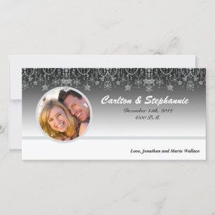 Winter Diamond Wedding Foto Geburtserklärung Ankündigung