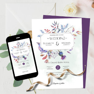 Winter-Distel-Druck oder digitale Hochzeitseinladu Einladung