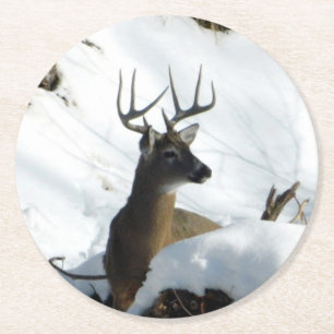 Winter-Dollar-Untersetzer Runder Pappuntersetzer