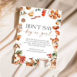 Winter Don't Say Boy oder Girl Baby Shower Game