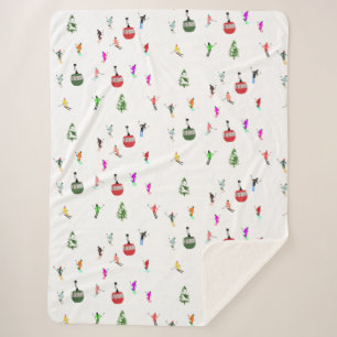 Winter Downhill Skifahrer Skigebiet Muster Sherpadecke