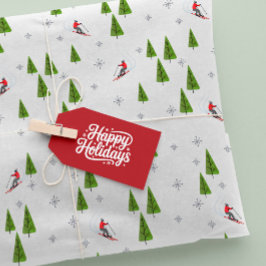 Winter Downhill Skigebiet Muster Seidenpapier