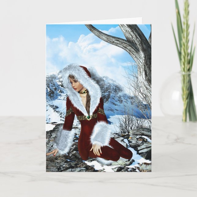 Winter Dream Fantasy Christmas Card Feiertagskarte (Vorderseite)
