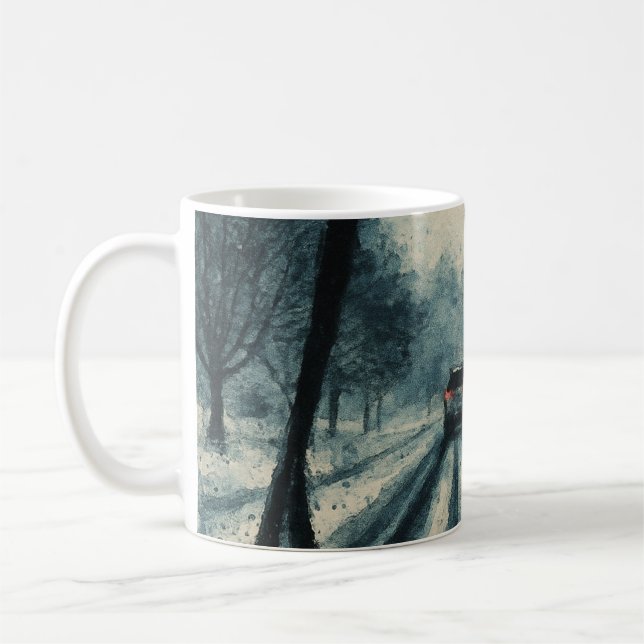 Winter Drive Through Snow - Windschutzscheibe Kaffeetasse (Links)