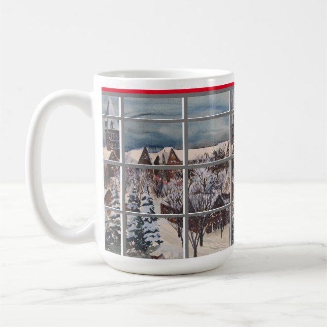 "Winter durch das Fenster" von Bruce Tunis Kaffeetasse (Links)