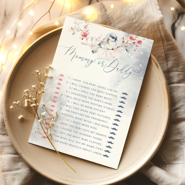 Winter dusty blue Mommy oder Daddy baby Duschgame (Von Creator hochgeladen)