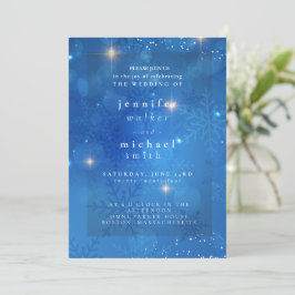 Winter Dusty Blue Mountain Minimalistisch Hochzeit Einladung