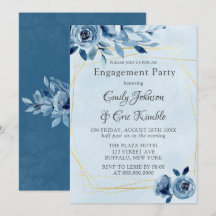 Winter Dusty Blue Navy Oleander Engagement Party