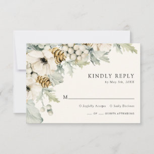 Winter Dusty Blue RSVP-Karte RSVP Karte