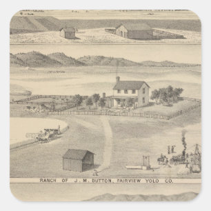 Winter Dutton Ranch Quadratischer Aufkleber