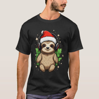 Winter Edm Festiva Weihnachtsfest Party Sloth T-Shirt