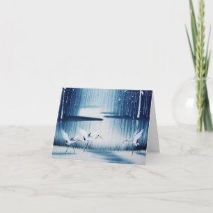 Winter Egrets Dankeschön Note Card Dankeskarte