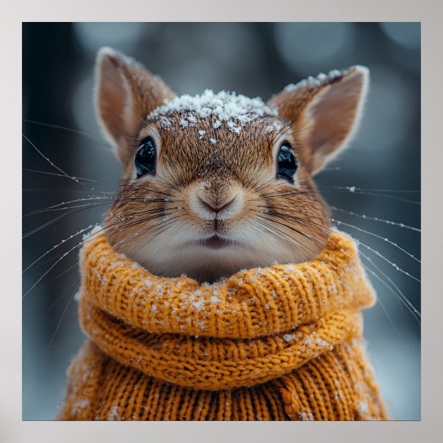 Winter Eichhörnchen-Poster Poster (Vorne)