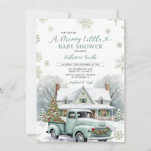 Winter ein lustiges kleines Baby Duschtuch LKW Sch Einladung