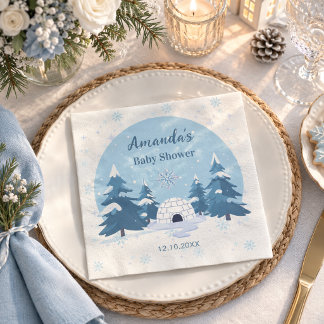 Winter Eine Kleine Schneeflocke Winter-Baby-Party Serviette