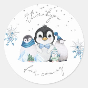 Winter Einenderland Pinguin Danke Aufkleber