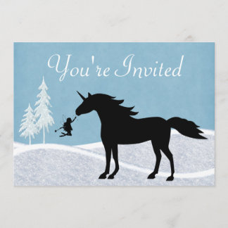 Winter Einhorn und Fairies Einladung zum Geburtsta