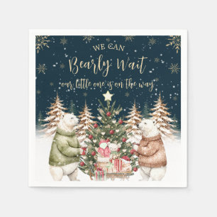 Winter-Eisbär-Schneeflocken-Baby-Party Serviette