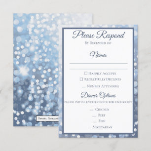 Winter Eisblaue Hochzeits-RSVP Einladung