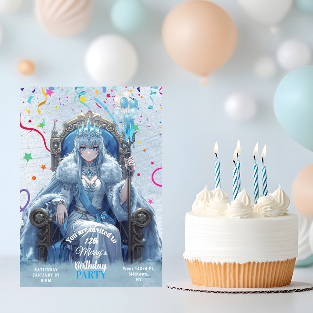 Winter-Eiskönigin-Kindergeburtstag Einladung (Von Creator hochgeladen)