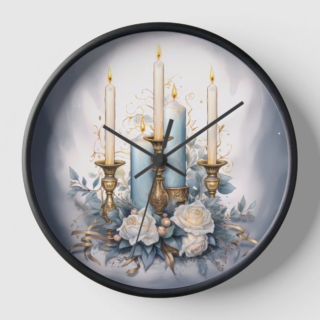 Winter Elegance Wall Clock Uhr (Vorderseite)