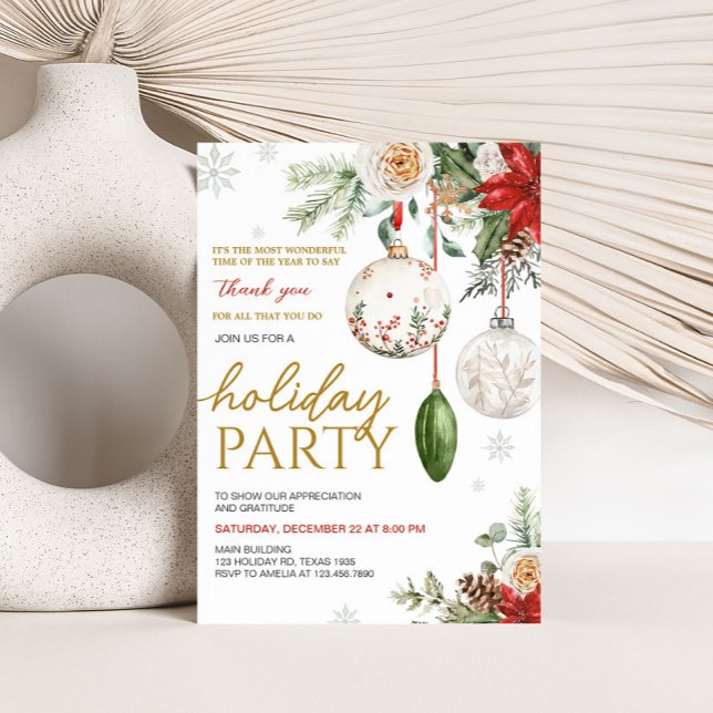 Winter Elegante Company Holiday Party Einladung (Winter Elegant Company Holiday Christmas Party Invitation)