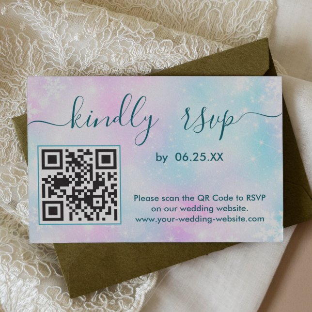 Winter Elegante Hochzeit UAWG online mit QR-Code RSVP Karte (Von Creator hochgeladen)