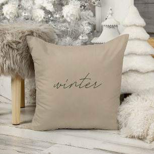 Winter ・ Elegante Minimalistische Taupe Weihnachte Kissen