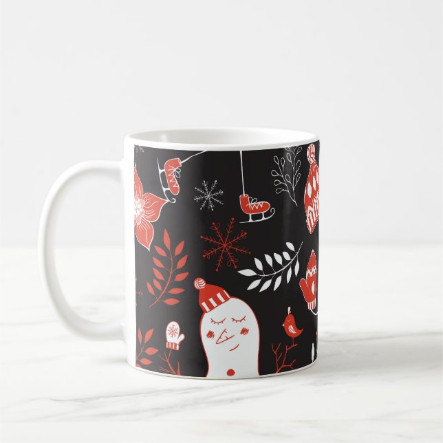 Winter-Elemente: Cute Hand Drawn. Kaffeetasse (Links)