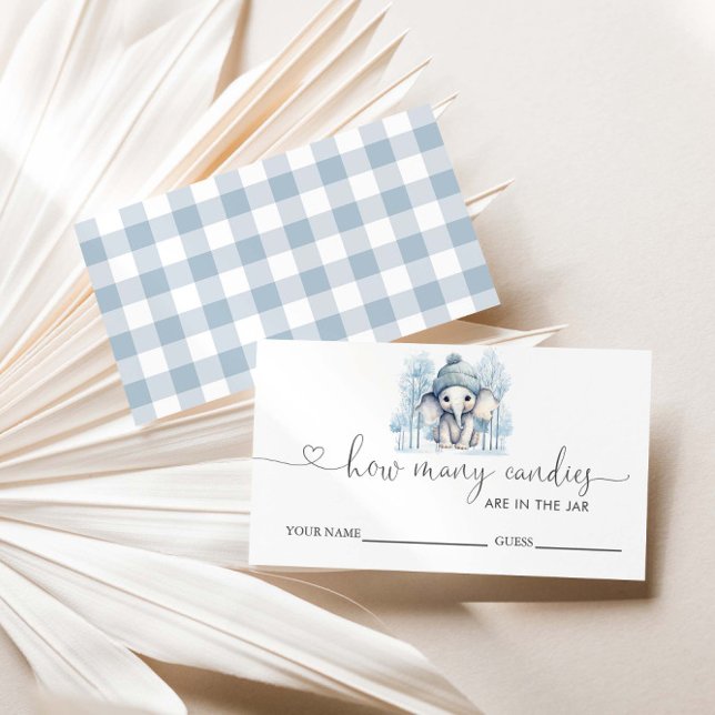 Winter Elephant Baby Dusche schätzt, wie viele Can Begleitkarte (Von Creator hochgeladen)