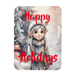 Winter Elf Wonderland Faltschachtel Magnet