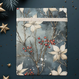 Winter' Embrase, weiße Poinsettia, Weihnachten Geschenkpapier
