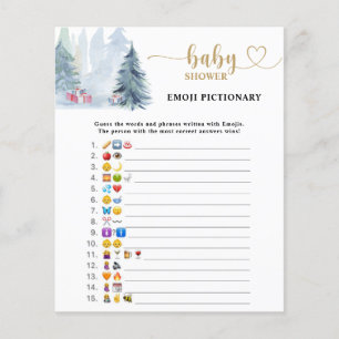 Winter Emoji Bilderspiel Babydusche