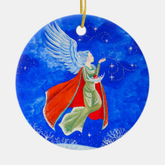 Winter-Engel Keramikornament
