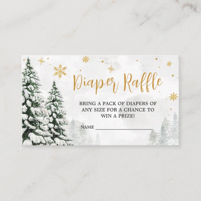 Winter Es ist kalt draußen Babydusche Windelwanne Begleitkarte (Vorderseite)