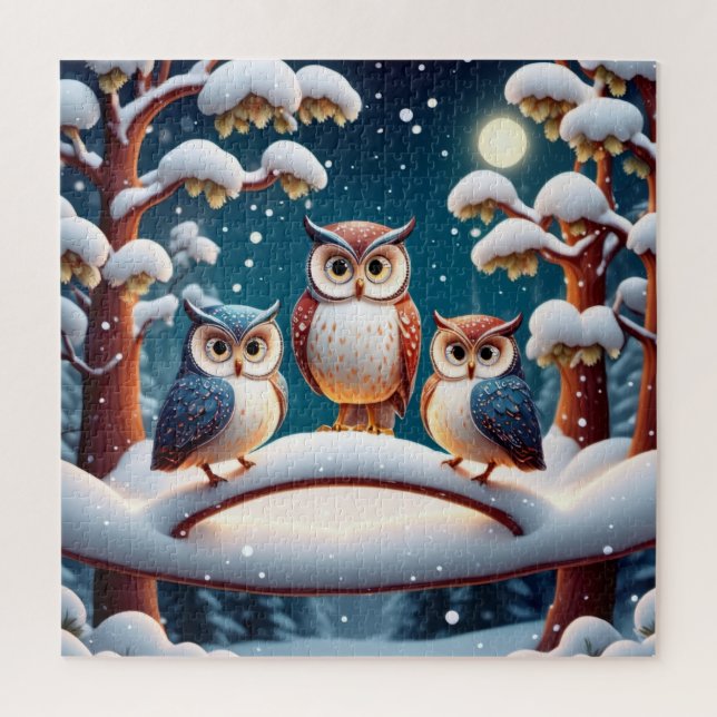 Winter-Eule-Puzzle Puzzle (Vertikal)