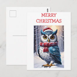 Winter-Eulen-Weihnachtswünsche Postkarte