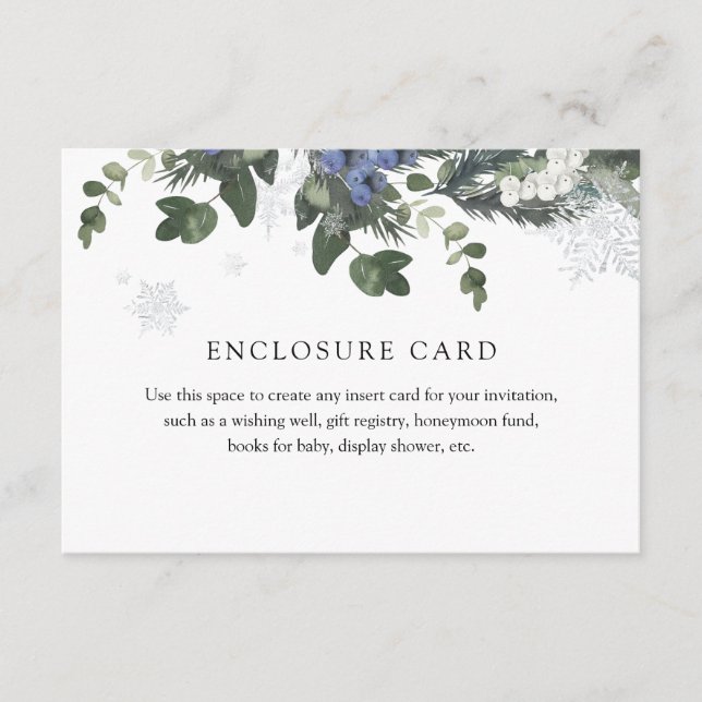 Winter Evergreen Blue Enclosure Card Begleitkarte (Vorderseite)