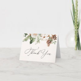 Winter Evergreen Greenery Danke Note Card