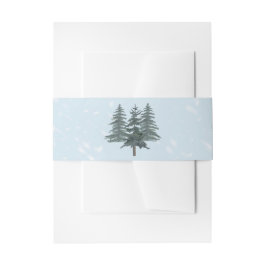 Winter Evergreen Pine Trees Wedding Einladungsbanderole