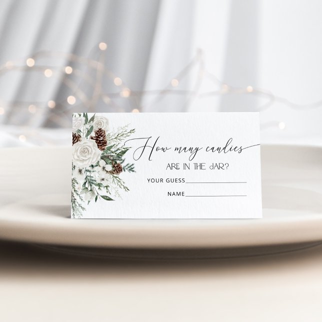 Winter Evergreen raten Sie, wie viele Bonbons Sie  Begleitkarte (Von Creator hochgeladen)