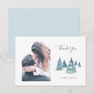 Winter Evergreen Tree Watercolor Hochzeitssemble F Dankeskarte