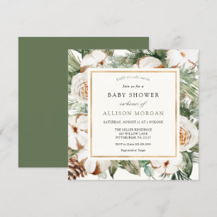 Winter Evergreen und Pine Baby Dusche Einladung