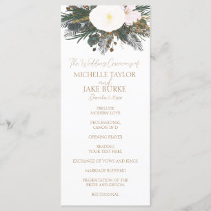 Winter Evergreen Wedding Zeremonie Programm